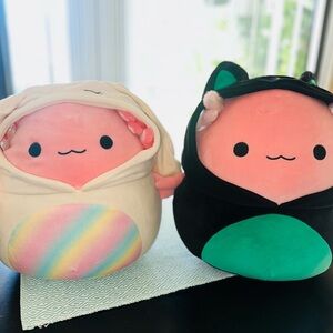 Archie Pink Axolotl Bunny NWOT & cat NWTCostume Hoodie 2024 Squishmallow 12”